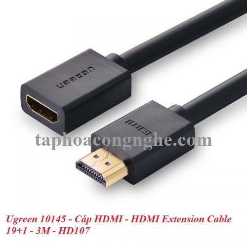 Ugreen 10145 3M màu Đen Cáp tín hiệu HDMI nối dài hỗ trợ 4K x 2K HD107 30010145